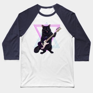 Cat playing bass guitar Baseball T-Shirt